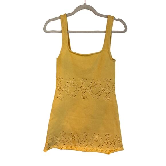 NEW Rumored Yellow Knit Tank Mini Dress XS - Picture 1 of 7
